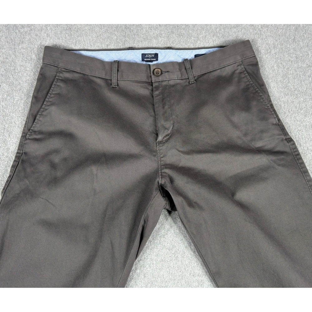 J Crew Pants Mens 34x32 (Fits 36x31) Gray‎ Slim Original Chino Flat Front Casual